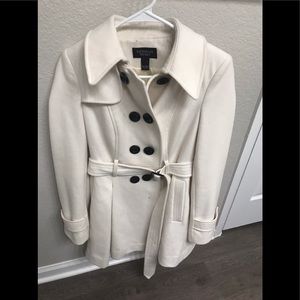 White Victoria’s Secret Fit and Flare Peacoat